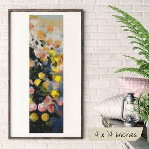 Dahlia's kruissteekpatroon Claude Monet impressionistische kunst PDF-borduurwerk bloemenkaart Instant Download DIY