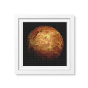 Venus Cross Stitch Pattern, DIY Space Embroidery Chart PDF, Planetary Series image 2