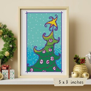 Christmas Tree Cross Stitch Pattern, Holiday Embroidery