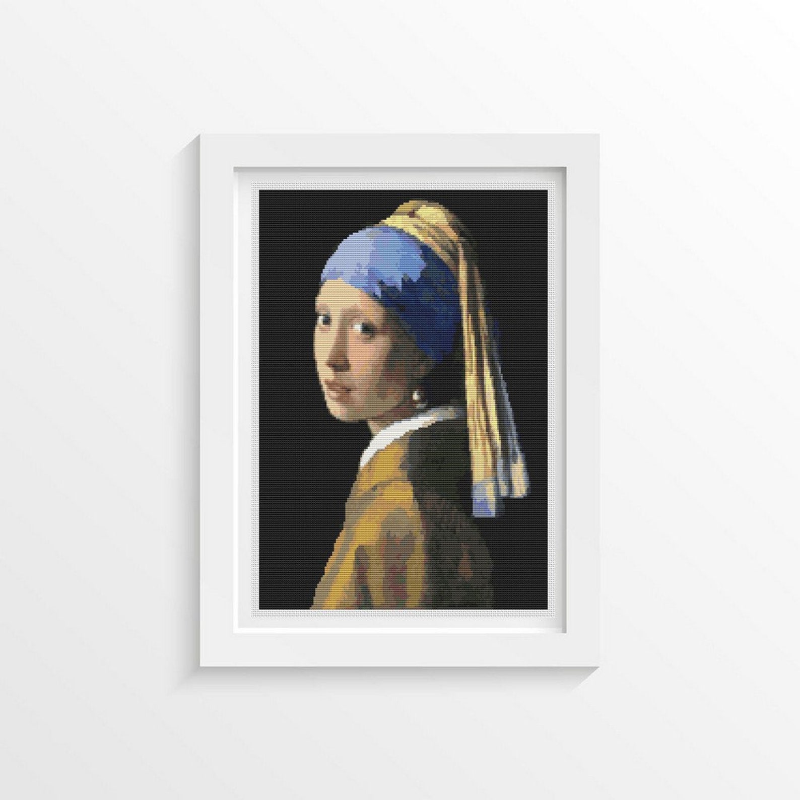 The Girl With the Pearl Earring Cross Stitch Pattern Woman Etsy