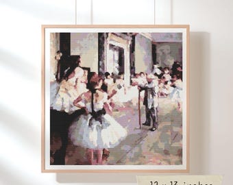 バレリーナのクロスステッチパターン、有名な絵画、Xステッチチャート
