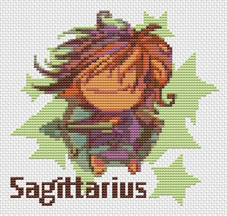 Sagittarius Cross Stitch Pattern, Horoscope, Astrology, Zodiac Series image 2