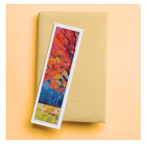 PATTERN PDF The Colors of Autumn Bookmark Cross Stitch Pattern, Fall Embroidery Chart PDF image 2