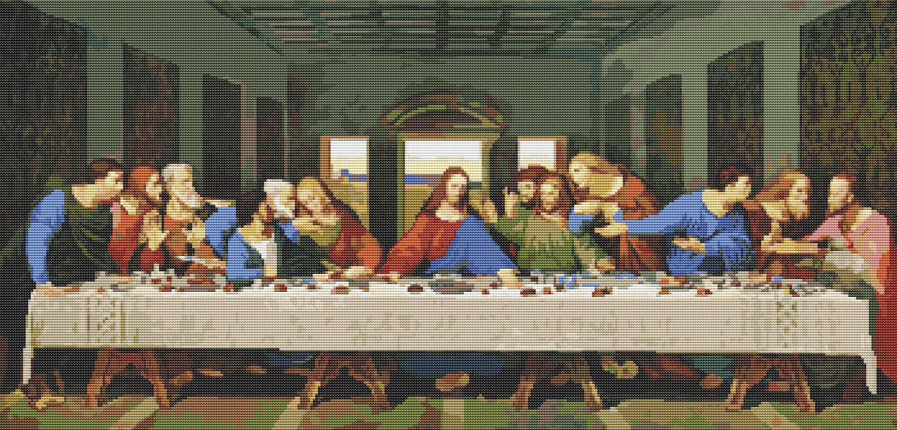 Kit Broderie "La Cène" (Last Supper) - Toile 11x14" Avec Instructions - Jack Dempsey