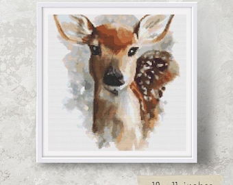The Deer Cross Stitch Pattern, Animal Embroidery