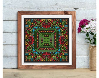 PATTERN PDF Reflection Mandala Cross Stitch Chart