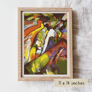 Improvisation Cross Stitch Pattern, Wassily Kandinsky, Abstract Embroidery