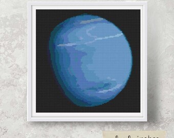 Neptun Kreuzstichpackung, Planetenserie, Sonnensystem, Weltraumstickerei