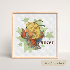 Cancer Cross Stitch Pattern, Horoscope, Astrology, Zodiac Series