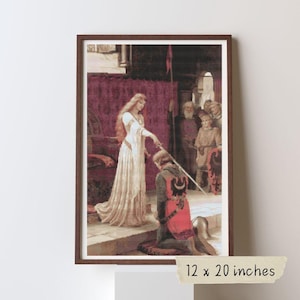 The Accolade Counted Cross Stitch Kit, Edmund Blair Leighton, Medieval Embroidery