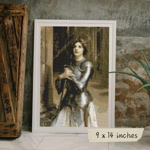Joan of Arc Cross Stitch Kit, Charles-Amable Lenoir, Religious Embroidery