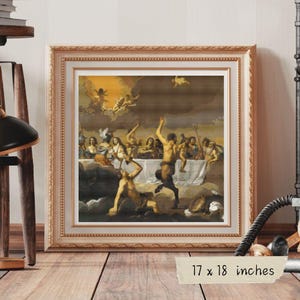 Padrão de ponto cruz "A Festa dos Deuses" – Gráfico PDF de Jan van Bijlert – Design de bordado de mitologia – Download instantâneo de arte renascentista