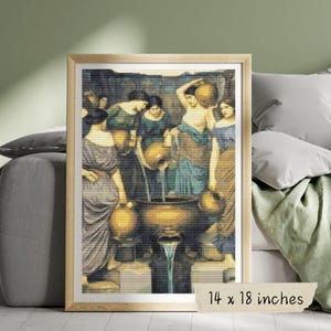 The Danaides Cross Stitch Kit, John William Waterhouse, Pre-Raphaelite Fantasy Embroidery