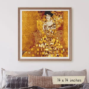 Portrait von Adele Bloch Bauer Kreuzstichmuster für Gustav Klimt, Jugendstil Stickerei