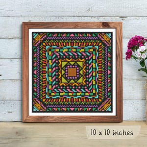 Harmony Mandala Cross Stitch Kit, Abstract Embroidery