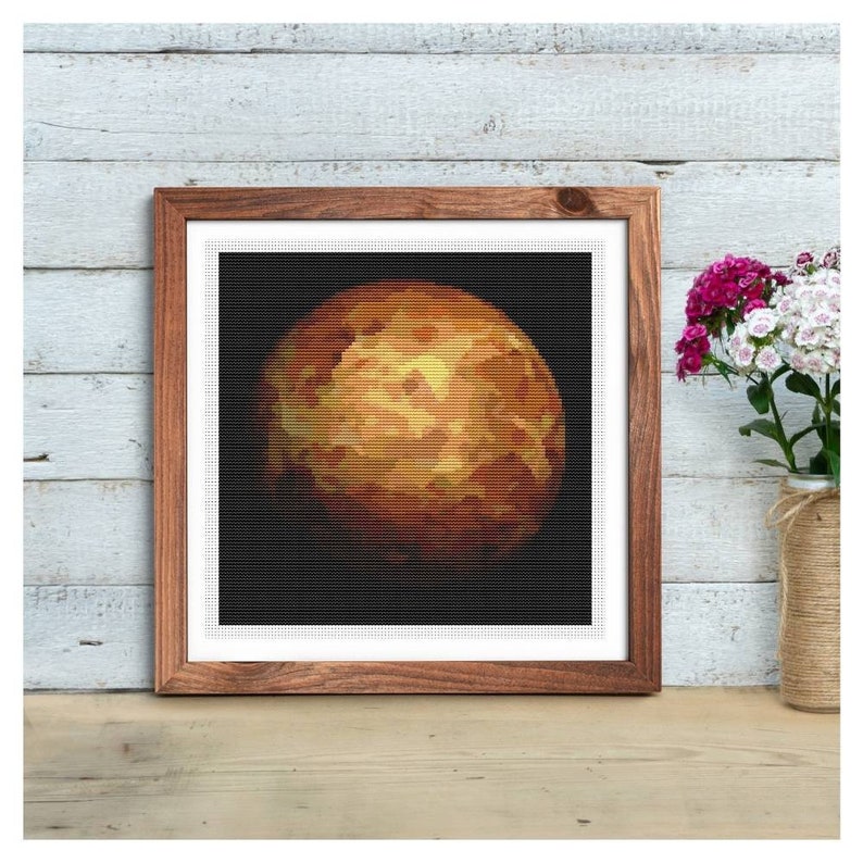 Venus Cross Stitch Pattern, DIY Space Embroidery Chart PDF, Planetary Series image 1