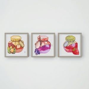 Panel-Serie mit Marmeladengläser Kreuzstichmuster, Kunststickerei