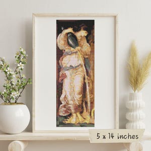 Temperantia Cross Stitch Pattern PDF, Sir Edward Burne-Jones, Allegorical Embroidery