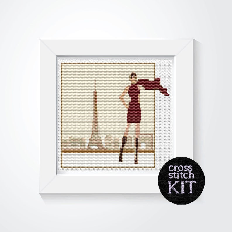 Eiffel Tower Cross Stitch 5 x 6 inches Petite Cross Stitch In Paris Cross Stitch Kit