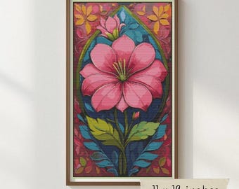 Zestaw do haftu krzyżykowego Pink Bloom, haft kwiatowy