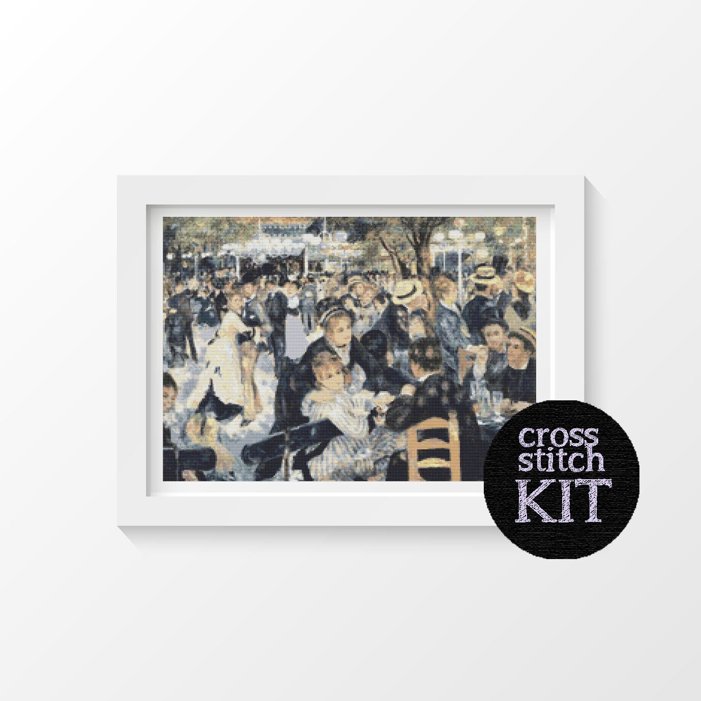 dance at le moulin de la galette cross stitch kit artwork by la dance designs size chart