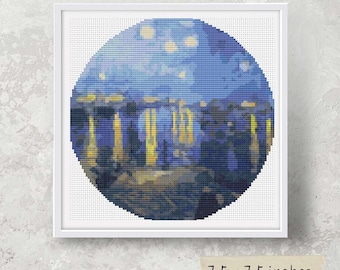 ゴッホの絵画を模したローヌ川の星月夜 - リオリス社製 1884年製 10枚