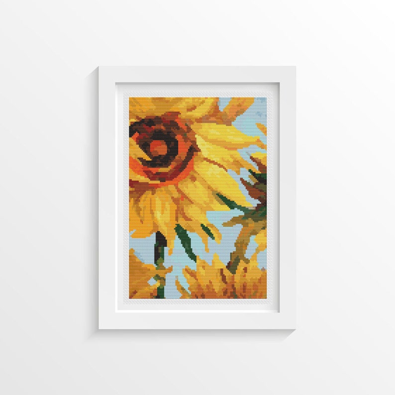 Sunflowers Cross Stitch Kit Vincent Van Gogh Floral Cross Etsy