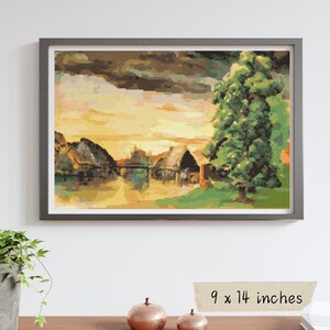 Willow Mill Cross Stitch Pattern, Albrecht Durer, Landscape Embroidery