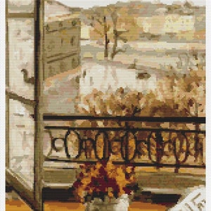 FULL KIT Flowers in the Window Cross Stitch Kit, Floral Embroidery Kit, Theodor Pallady image 3