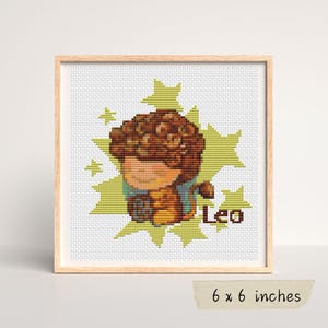 Leo Cross Stitch Pattern, Horoscope, Astrology, Zodiac Series