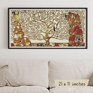 Tree of Life Cross Stitch Kit, Gustav Klimt, Art Nouveau Embroidery