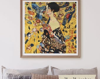 クリムト 絵画 クロスステッチキット 1226 扇を持つ女性 G. クリムトの絵画を元