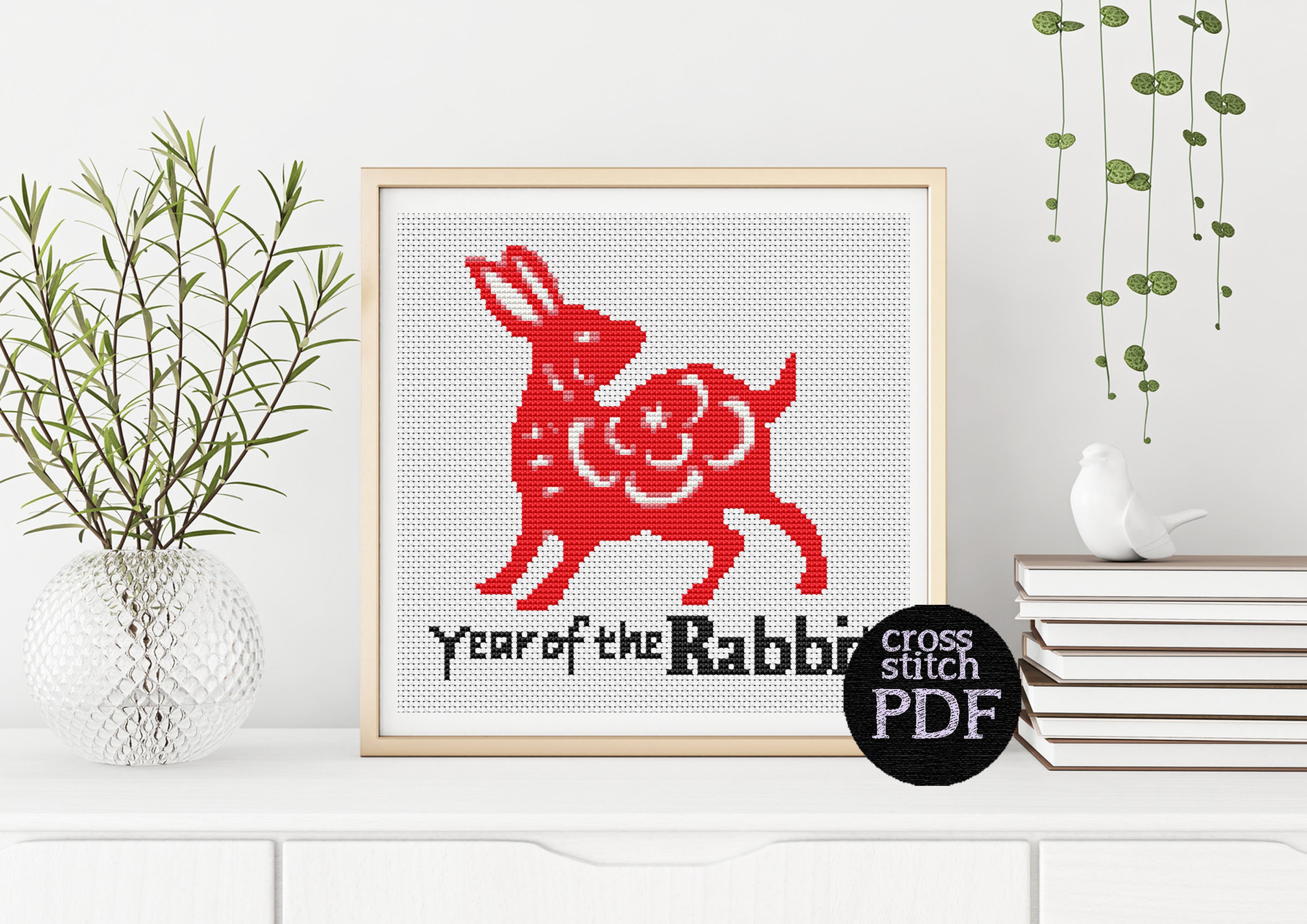 Year of the Rabbit Cross Stitch Pattern Chinese Zodiac Cross | Etsy