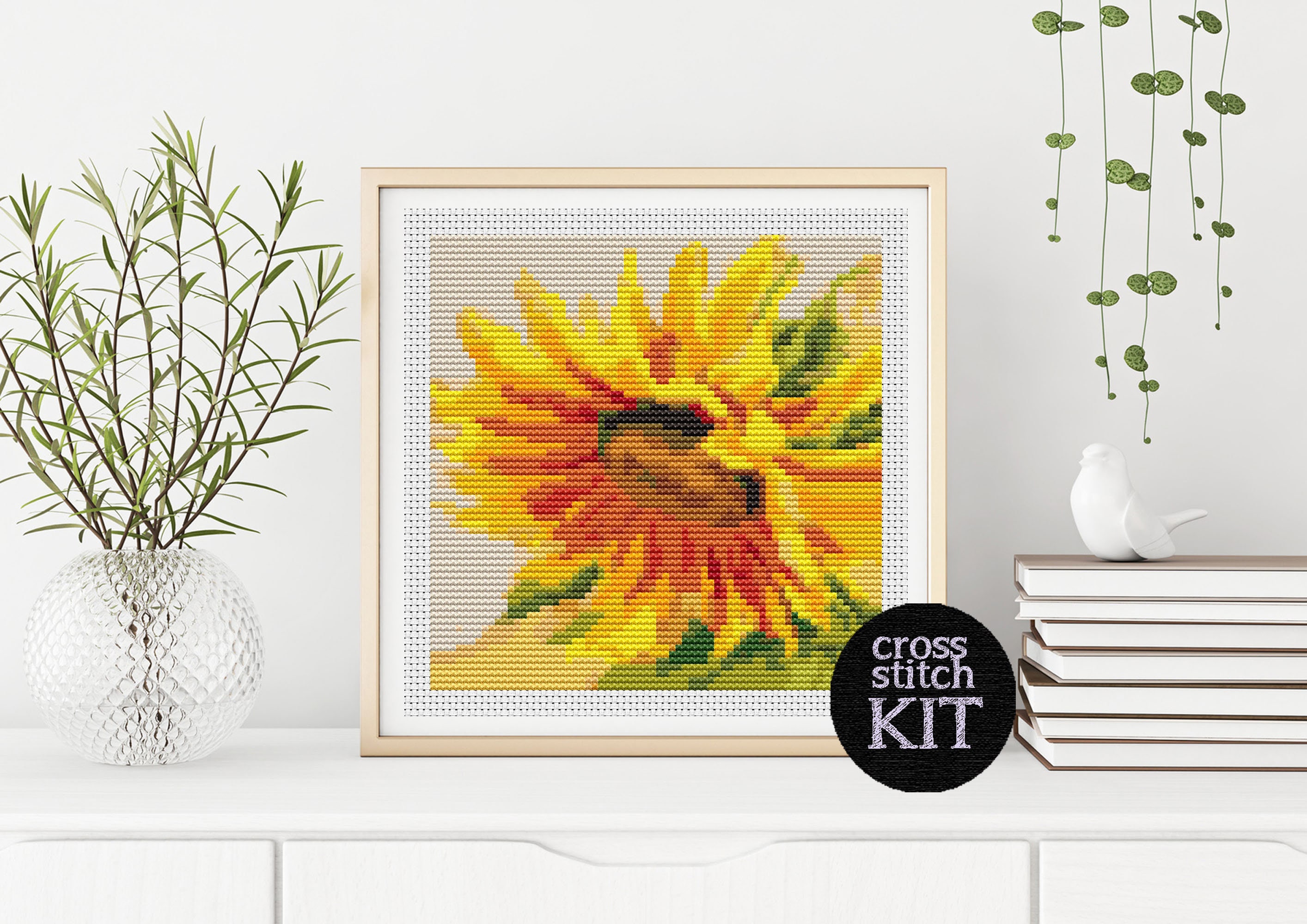Sonnenblume Kreuzstich Set 30x40cm - Vorgedruckt Für Anfänger