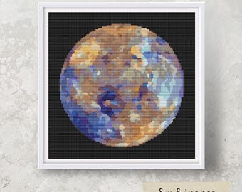 地球のクロスステッチキット、宇宙、天文学、惑星の刺繍 - Etsy 日本