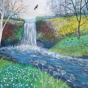 Large canvas print, 25 x 30 inches ready to hang printed from an image 'Snowdrop Falls' by Jo Grundy