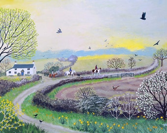 Print on Paper of English Countryside in Spring With Lane - Etsy