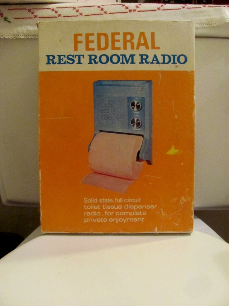 Combination Toilet Paper Holder and AM Radio image 0