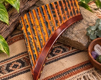 Pan Flute  15 Pipes Dark  Bamboo Panflute  Tuned Panflute G major From Peru  Case Included Handmade Instrument New