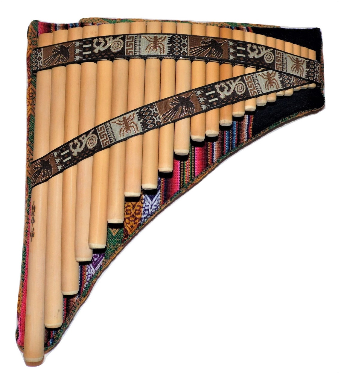 Pan Flute Tuned Mi Natural Bamboo 22 Pipes From Peru Nazca Etsy
