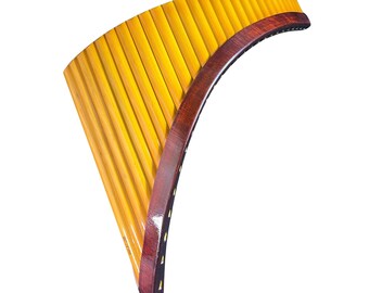 Flûte de Pan professionnelle à 27 tuyaux en bambou naturel, accordée, pour droitier. Flûte de Pan à 27 tuyaux en sol majeur.