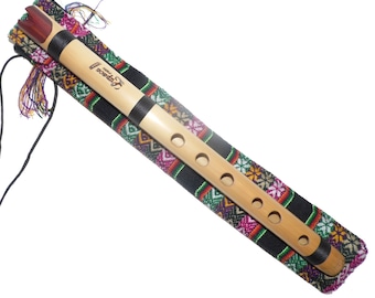 Fine Art Profesional Lupaca Red Blood Wood Mouthpiece  Quena  Case Included -Item in USA - Handmade in  Peru