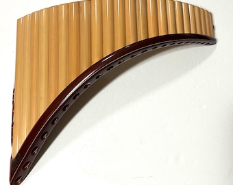 Panflute 23  pipes Panflute Natural  Bamboo from Peru - Right Handed Tuned G Panflute Item in USA