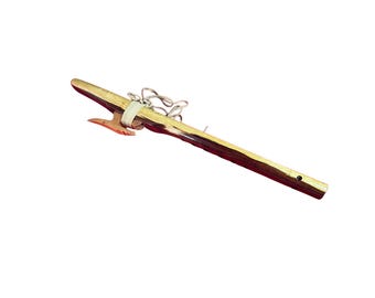 Flûte en bois de cèdre exotique de style amérindien, tonalité de sol, 440 Hz, fabriquée à la main au Pérou. Étui souple inclus.