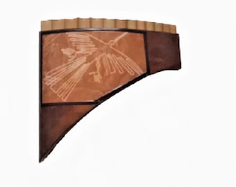 Pan Flute 13 Pipes  Bamboo Panflute - Tuned Panflute  Handmade Panflute with Nazca Designs -Item in USA - Case Included