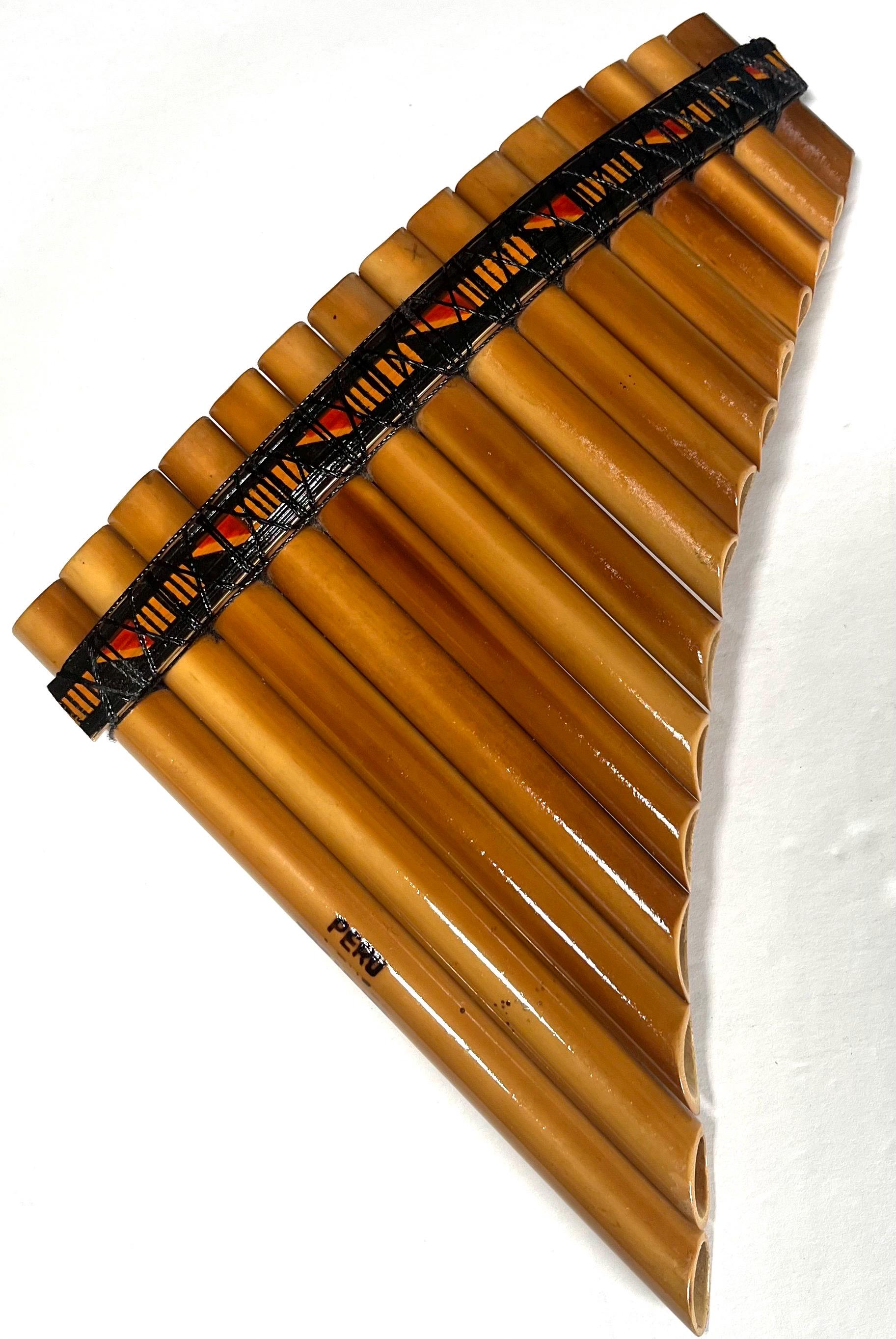 NEW 15 Pipes Curved Panflute Dark Bamboo Beginner Pan Flute Tuned C Tunable Case Included Handcrafted Peru
