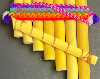 Flûte quena Artesanal en bambou naturel fabriquée à la main du Pérou, étui à jouets et sac pour mini flûte 4 x 3, article inclus aux États-Unis