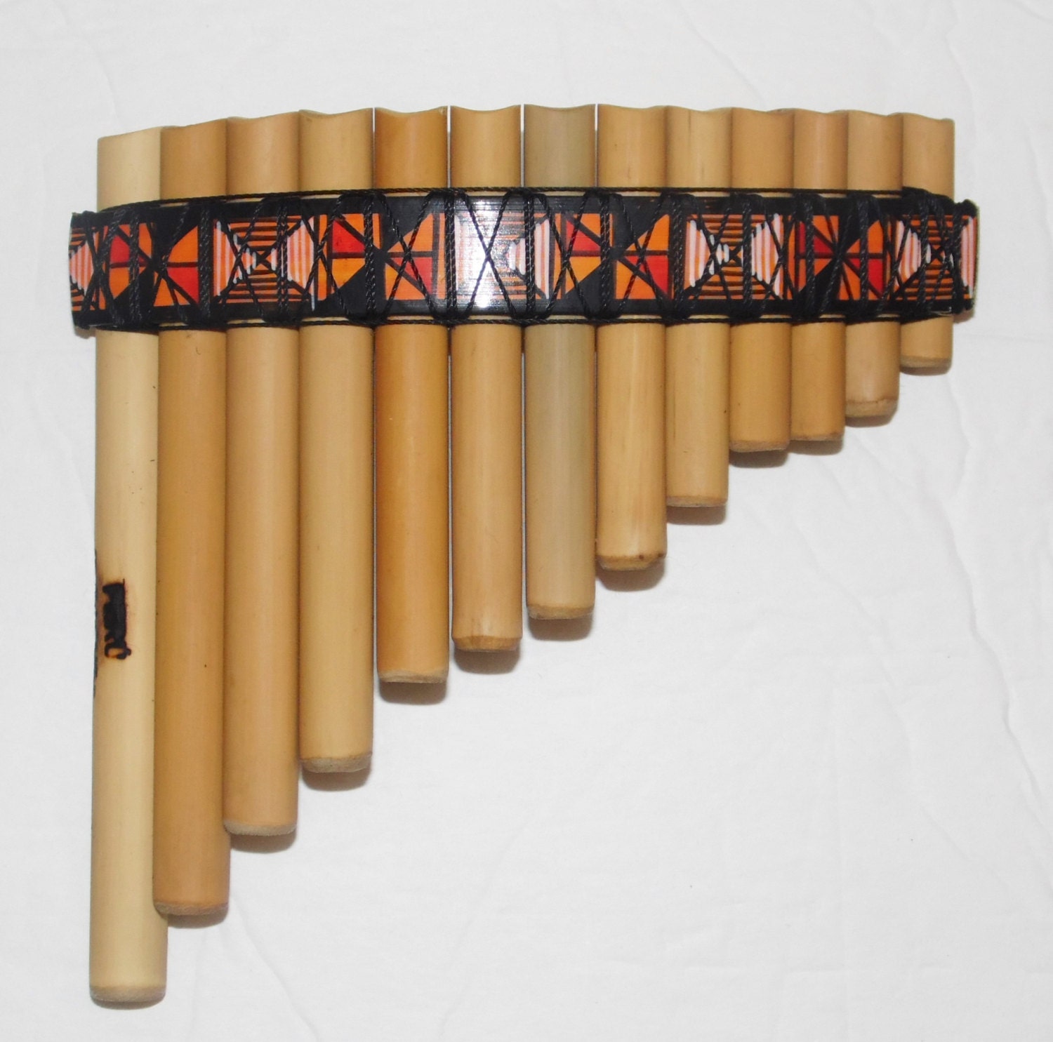 Pan Flute 13 pipes Inca Desings from Peru Item in USA Etsy