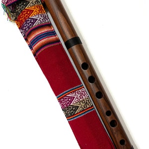 Rosewood Quena Wood Quena Handmade Quena with Bone Mouthpiece Tuned Quena From Peru Tuned G Sol Item in USA Case Included image 4