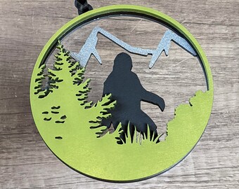 Sasquatch Ornament, Bigfoot, PNW, Washington State, Oregon State, Yowie, Yeren, Cabin Decor, Woodland Decor, Cryptid Ornament, Cryptidcore